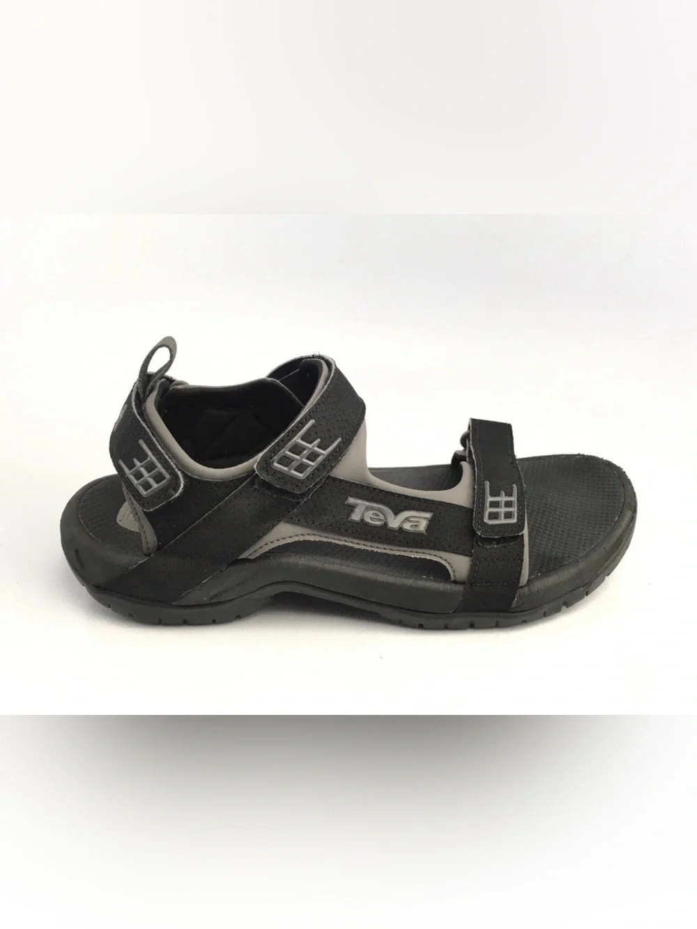 Teva Black and Gray Outdoor Sandal with Hook-and-Loop Straps